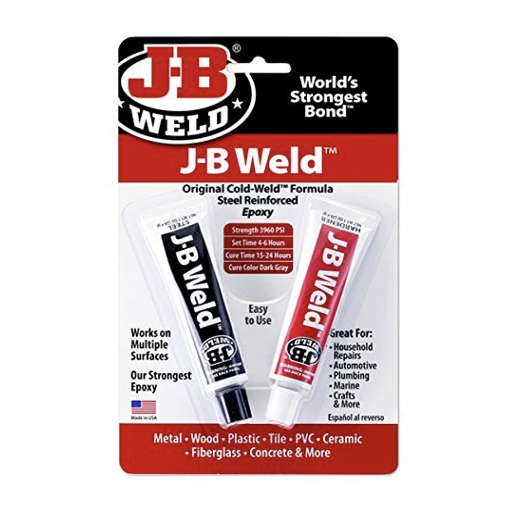 J-B Weld 8265S Cold Weld Steel Reinforced Epoxy with Hardener 2 oz