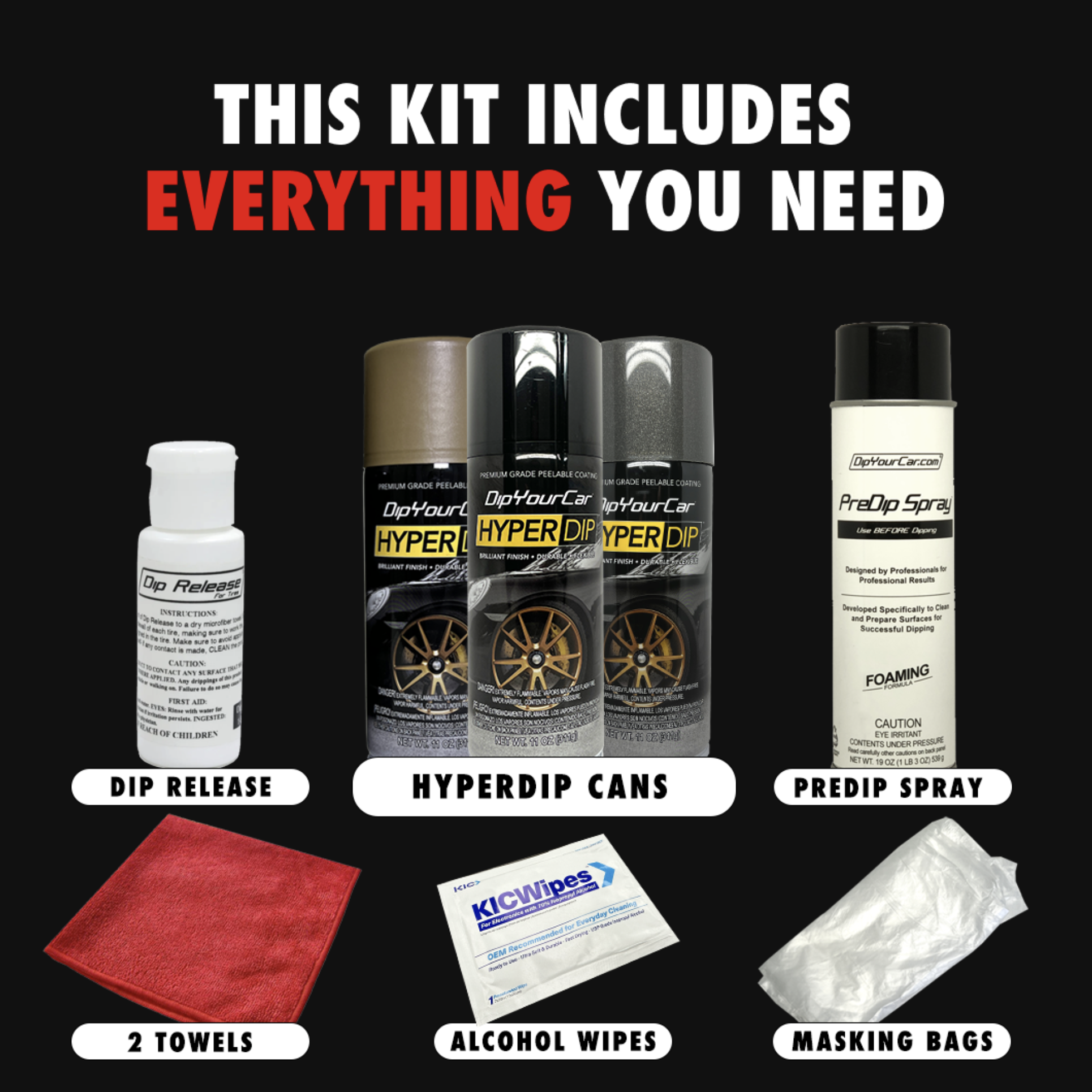 Hyperdip Shadow Black Wheel Kit