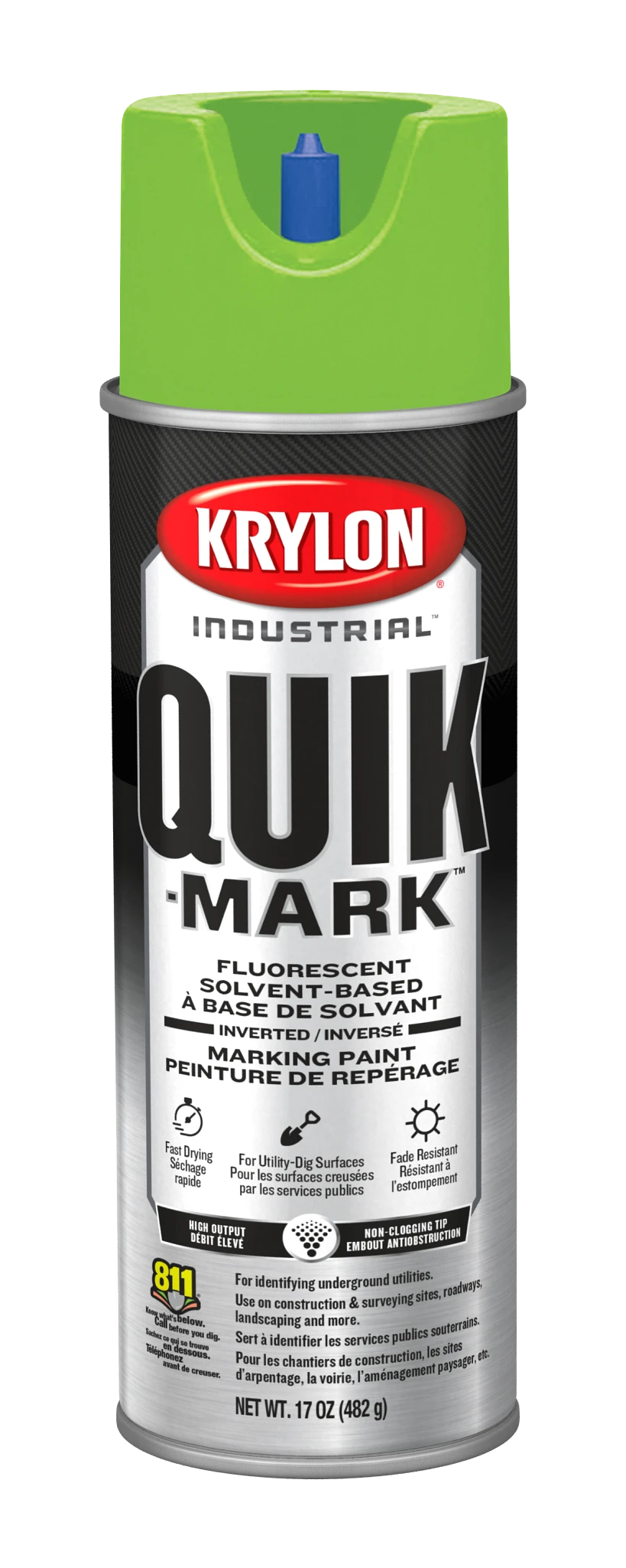 Krylon Industrial Quik-Mark Solvent-Based Inverted Fluorescent Marking Paint (20 oz.) — representative product photo