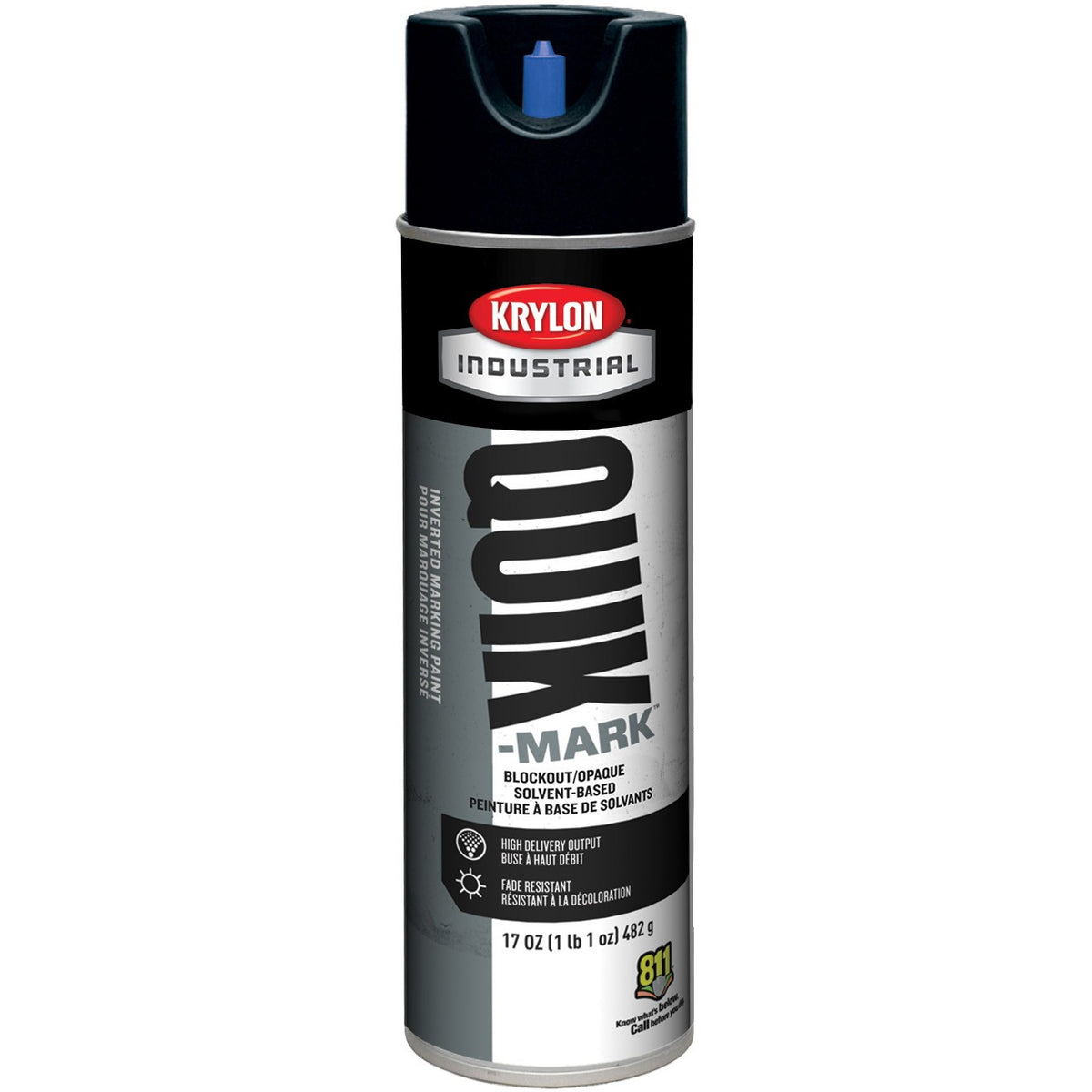 Krylon Industrial Quik-Mark Solvent-Based General Purpose Marking Paint (20 oz.) — Asphalt Black/Noir Alphalte À Base De Solvant — 567 g 482 g
