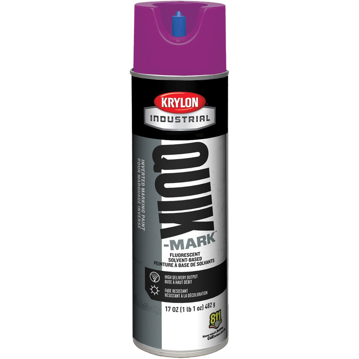 Krylon Industrial Quik-Mark Solvent-Based Inverted Fluorescent Marking Paint (20 oz.) — Fluorescent Purple/Mauve Fluorescent — 567 g 482 g