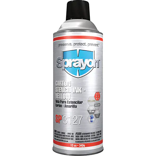 Sprayon Carton Stencil Ink — Sp3127 Carton Stencil Ink Yellow — 340 g aerosol — SC3127000