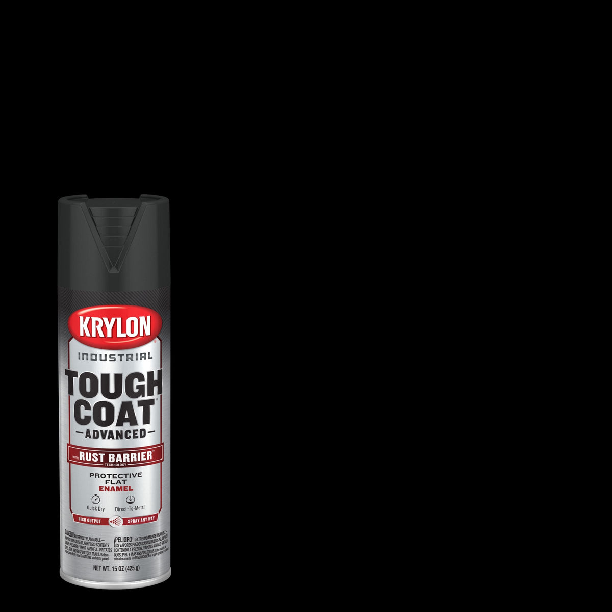 Krylon Industrial Tough Coat Advanced with Rust Barrier Technology — Tough Coat Adv Flat Black — 425g 15 oz — 4007890