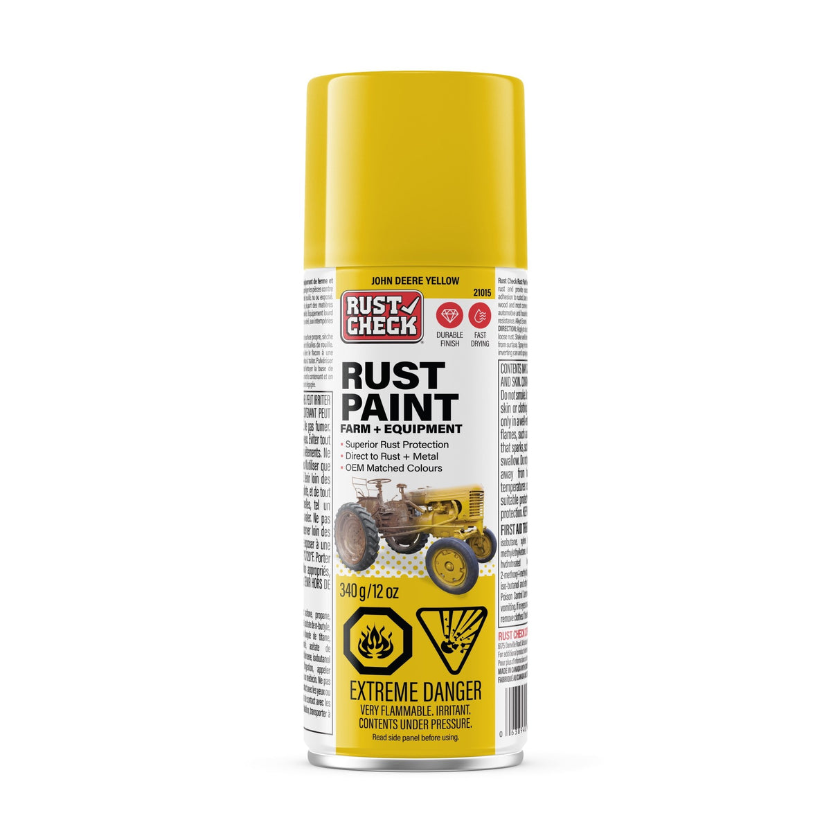 Rust Check Farm & Implement Paint Aerosol — 340 g — John Deere Yellow