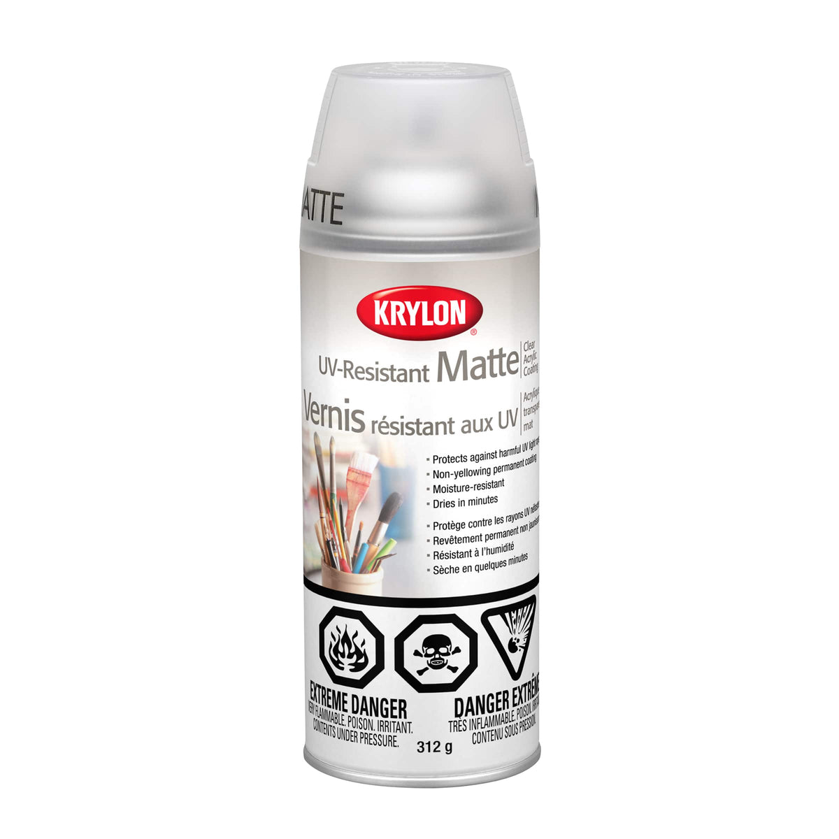 Krylon UV-Resistant Clear Coating — Uv - Resistant Clear Matte — Canadian aerosol — 41309